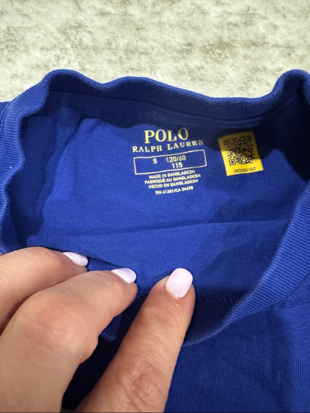 Polo by Ralph Lauren Kids Crewneck Tees Royal Blue & Heather Gray Boys Size 5 - Picture 4 of 4